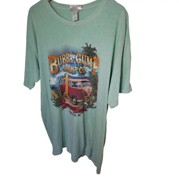 Vintage Bubba Gump Shrimp Co Forest Gump Hawaiin Men's Blue T-Shirt Size XL - Picture 2 of 10